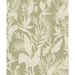 Icon A71102 Papel de parede  folhas e flores verde