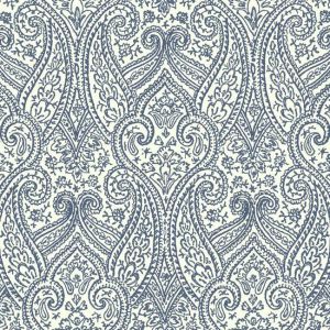 Kashimir   BH8321  Papel de  Parede  medalhao parecendo renda em azul marinho e branco 