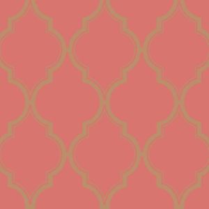 Kashimir   BH8336  Papel de  Parede figura geometrica em vermelho e dourado 