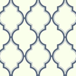 Kashimir   BH8337  Papel de  Parede figura geometrica fundo branco com azul marinho 