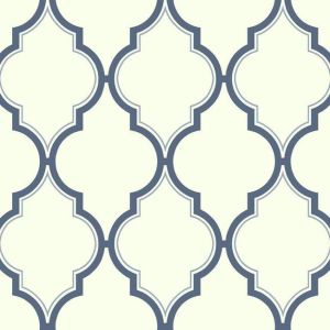 Kashimir   BH8337  Papel de  Parede figura geometrica fundo branco com azul marinho 