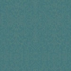 Kashimir   BH8364 Papel de  Parede fundo azul tiffany com contornos  de medalhao 