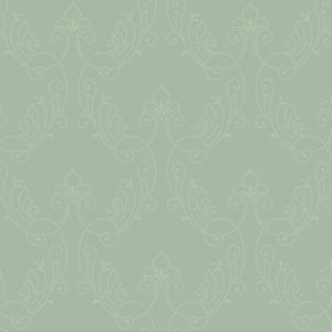 Kashimir   BH8372 Papel de  Parede fundo verde com medlahao em contorno 