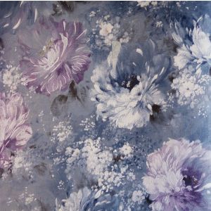 Colorful I BI0831F Papel de  Parede  Flores grandes azul escuro e roxo claro como aquarela 