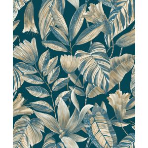 Belize  BZ3104 Papel de parede folhagem azul