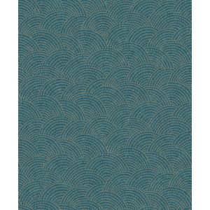 Belize  BZ3304 Papel de parede geométrico azul e dourado