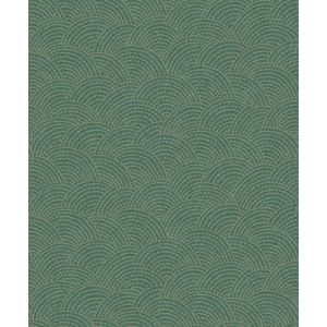 Belize  BZ3306 Papel de parede geométrico verde e dourado