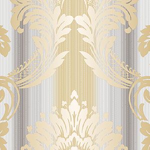 Classic Silks 2  CS35604 Papel de  Parede fundo roxo e bege com medalhoes bege 