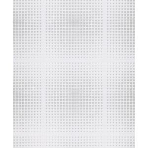 Elune EN3202 Papel de  Parede  quadrados brancos com brilho prata 