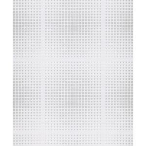 Elune EN3202 Papel de  Parede  quadrados brancos com brilho prata 