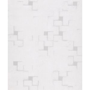Elune EN3101 Papel de  Parede  quadrados branco e cinza 