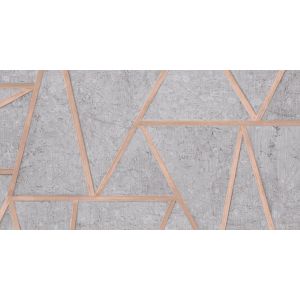 Exposure EP3703 Papel de  Parede triangulos cinza cimento queimado com contorno rose 