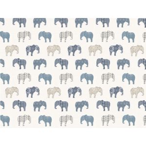 Just for Kids 2  G56528 Papel de Parede elefantes azul e bege 
