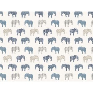 Just for Kids 2  G56528 Papel de Parede elefantes azul e bege 