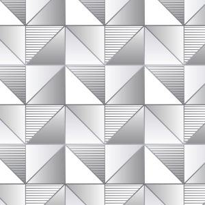 Geometrix  GX37630 Papel de  Parede  triangulos preto cinza e branco 