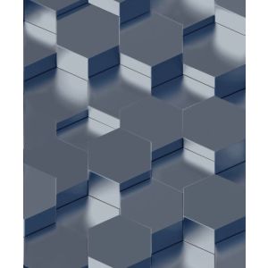 Star  L970-01 Papel  de Parede  3D hexagonal azul marinho 