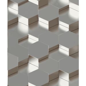 Star  L970-09 Papel  de Parede  3D hexagonos  cinza 