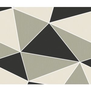 Star   Papel de parede  71105 triangulos  preto cinza e branco 