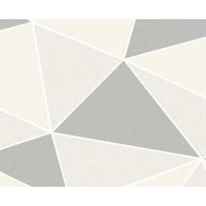 Star   Papel de parede  71106 triangulos  em tons de cinza e branco 