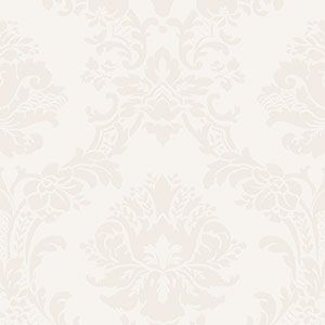 Classic Silks 2  SL27545  Papel de Parede fundo branco medalhão branco grande 