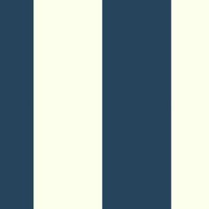Waverly Stripes SV2612 Papel de  Parede  listras  muito grossas branco e azul marinho 