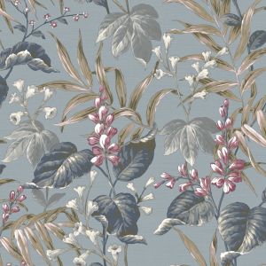 Thema   28856 Papel de parede  folhagem azul