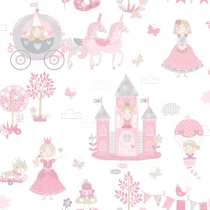 Tiny Tots 2 Papel de parede  G78371 princesa e carruagem em rosa 