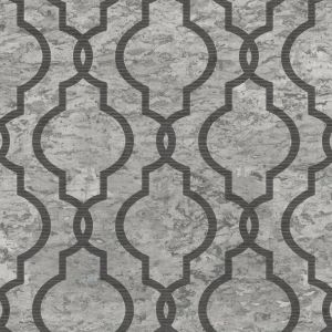 Shimmer  UK20910 Papel de Parede figuras geometricas  contorno preto com fundo marmore cinza 