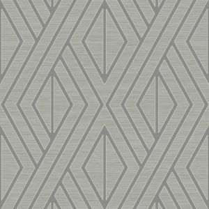 Shimmer  UK30507 Papel de Parede figuras geometricas baixo relevo prata  com fundo cinza 
