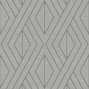 Shimmer  UK30507 Papel de Parede figuras geometricas baixo relevo prata  com fundo cinza 