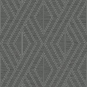 Shimmer  UK30508 Papel de Parede figuras geometricas baixo relevo cinza com fundo preto 
