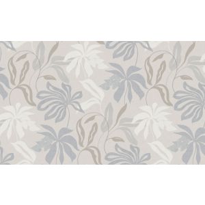  Marbelina II   UR 3401 Papel de parede  de linho flores e folhas azul e  bege