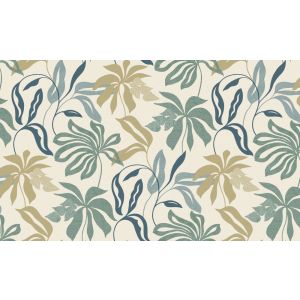  Marbelina II   UR 3410 Papel de parede  de linho flores e folhas verde