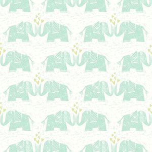 Dream Big   WI0100  Papel de  Parede  elefantes verdes 