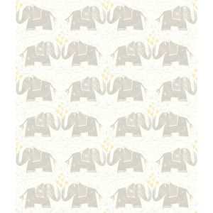 Dream Big   WI0102  Papel de  Parede  elefantes  cinza e coracoes amarelos 