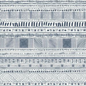 Dream Big   WI0147 Papel de  Parede motivos tribais azul marinho 