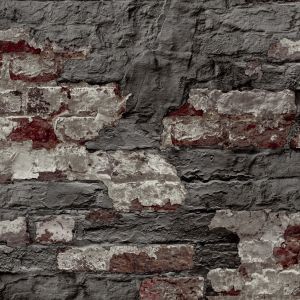 Wanderlust Papel de parede  WL3303  tijolinho  rustico em tons de cinza e vermelho 