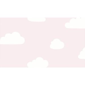 Petit  A61803 Papel de parede nuvens branca com fundo rosa 