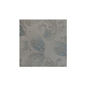 Infinity   Y6150405 Papel de  Parede  fundo bege com folhas azul tiffany com brilho