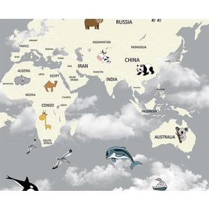 Mapa mundi cinza 